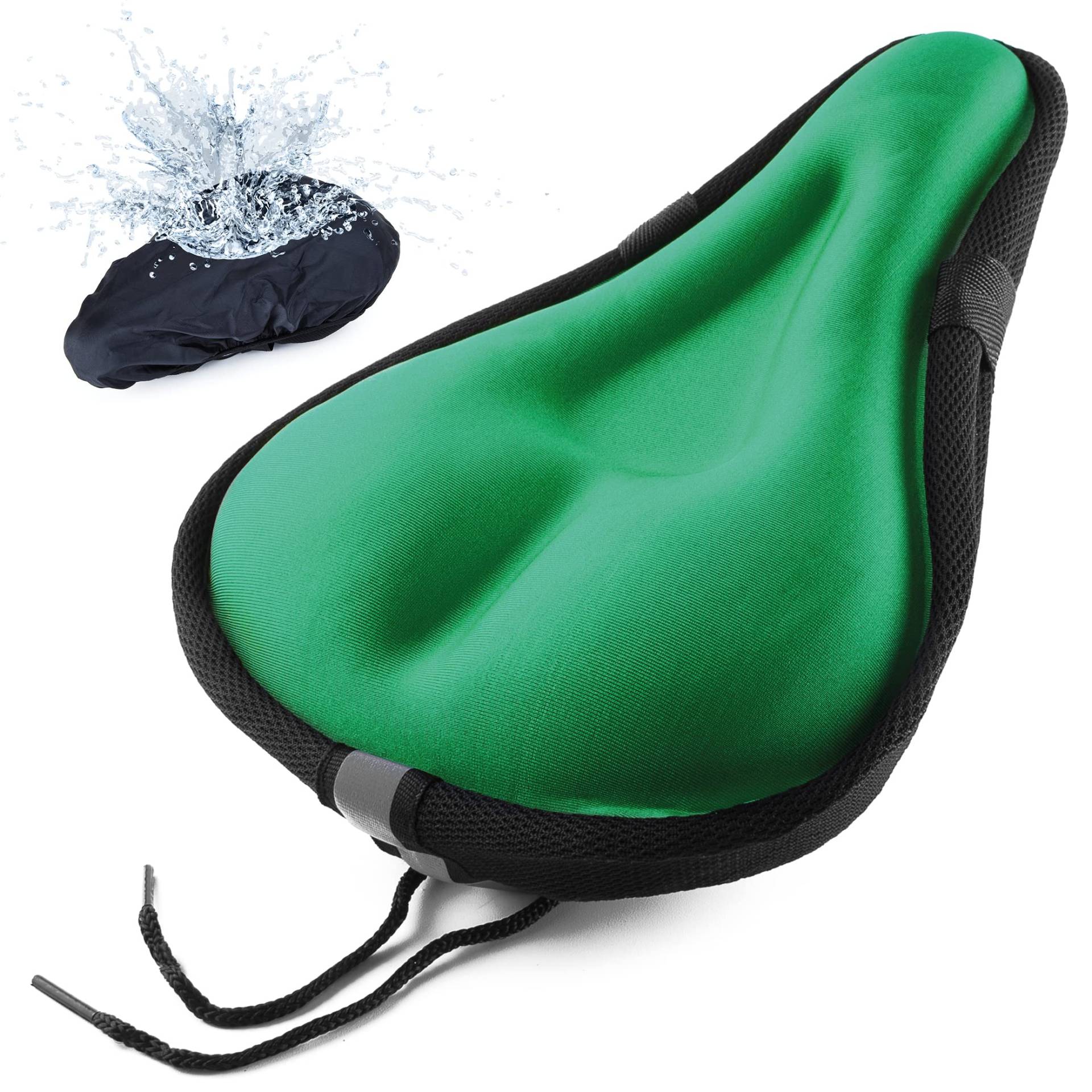 Arikaree Fahrradsattelbezug, Gel, hohe Dichte, 90 g, gepolstert, weich, professionell, Universal-Pedal-Sattel, Heimtrainer, Fahrrad, Radfahren, Herren und Damen (Grün) von Arikaree