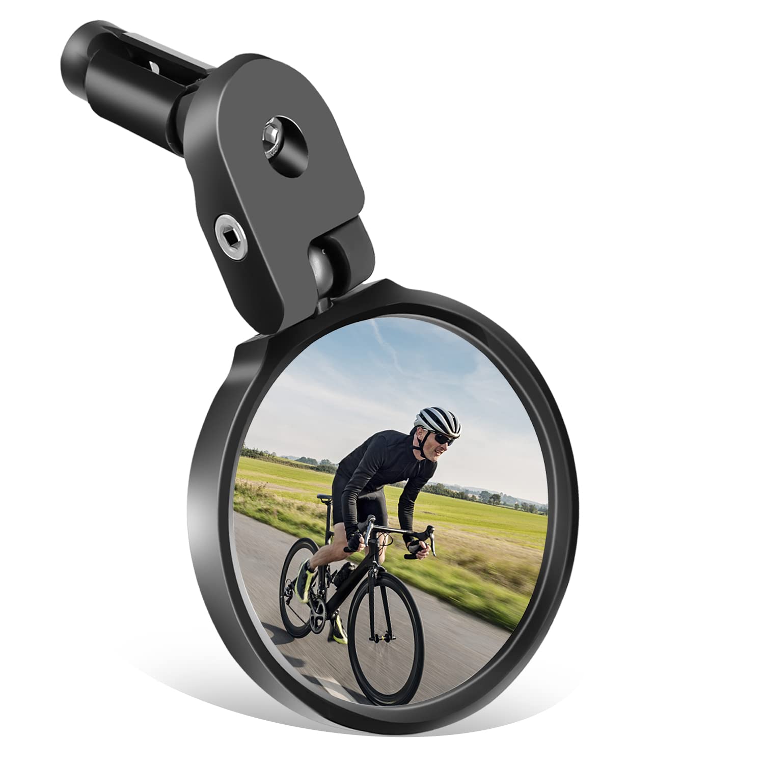 Arkham Fahrradspiegel für Lenker E-bike, 360°Schwenkbarer Fahrrad Rückspiegel Lenkerendenspiegel für 17,4–22 mm Lenker, Konvexer Fahrrad Spiegel für Elektrofahrräder, Mountainbike（1 Stück) von Arkham