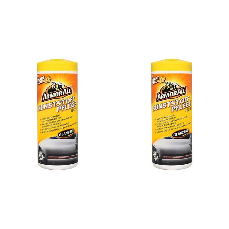 ARMOR ALL GAA36030GE Kunststoffpflegetücher 30 Stk. Glänzend (Packung mit 2) von Armor All