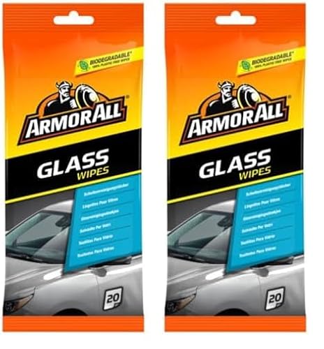 ARMOR ALL Scheibenreinigungstücher 20 Stk. GAA37020ML, streifenfrei + schlierenfrei, gelb (Packung mit 2) von Armor All