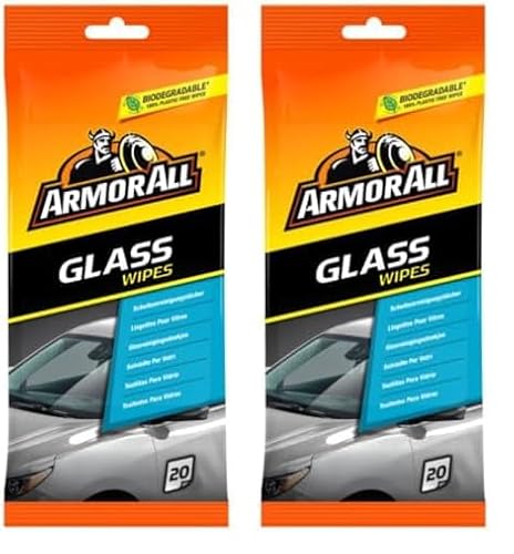 ARMOR ALL Scheibenreinigungstücher 20 Stk. GAA37020ML, streifenfrei + schlierenfrei, gelb (Packung mit 2) von Armor All