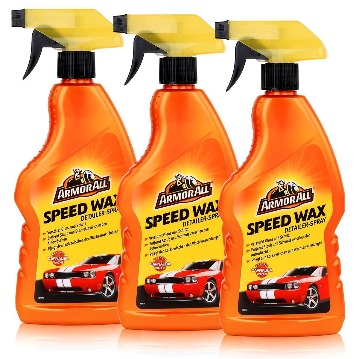 Armor All 3X 44500L Speed Wax Detailer Spray CARNAUBAWACHS 500ml von Armor All