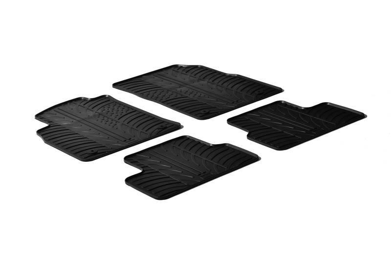 AROBA GL0086S Design Gummi Fußmatten kompatibel mit Opel Astra J Sports Tourer (Kombi) BJ. 12.2009-11.2015 erhöhter Rand 4 TLG Farbe Schwarz Gummimatten Automatten passgenau von AROBA