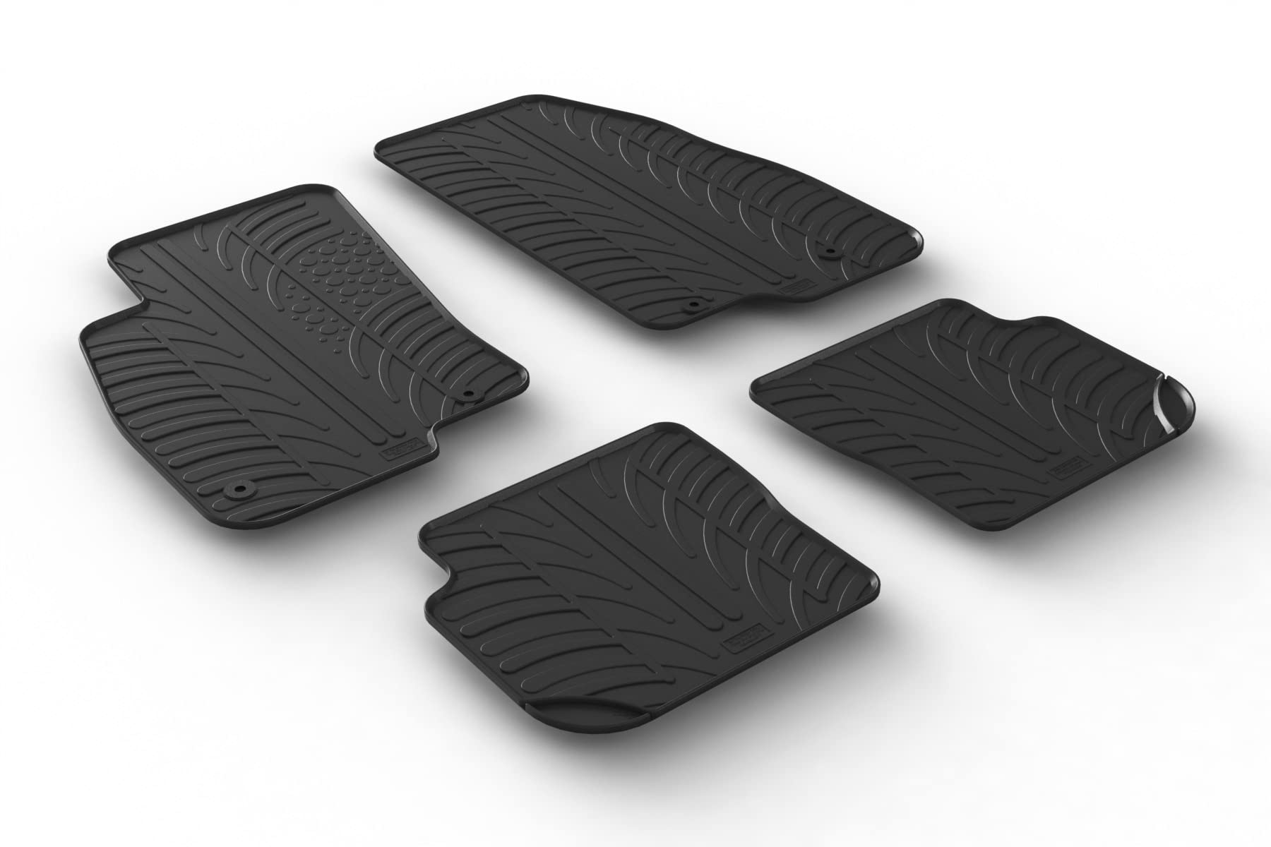 AROBA GL0149 Design Gummi Fußmatten kompatibel mit Fiat Punto ab BJ. 01.2012> erhöhter Rand 4 tlg Farbe Schwarz Gummimatten Automatten passgenau von AROBA