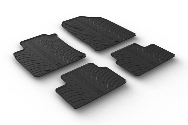 AROBA GL0208 Design Gummi Fußmatten kompatibel mit Hyundai i30 und i30 Kombi ab BJ. 01.2017> erhöhter Rand 4 TLG Farbe Schwarz Gummimatten Automatten passgenau von AROBA