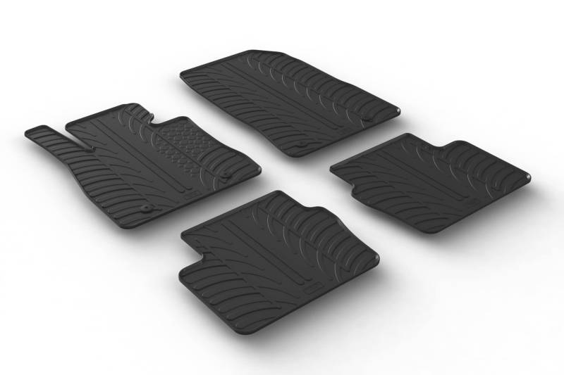 AROBA GL0221 Design Gummi Fußmatten kompatibel mit Mazda 2 ab BJ. 02.2015> erhöhter Rand 4 TLG Farbe Schwarz Gummimatten Automatten passgenau von AROBA
