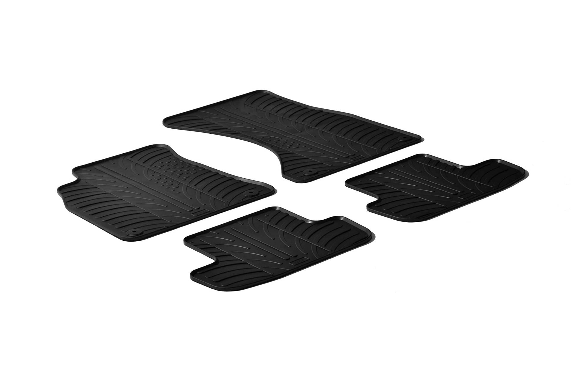 AROBA GL0240A5 Design Gummi Fußmatten kompatibel mit Audi A5 8T Sportback, S5 Sportback BJ. 09.2009-08.2016 erhöhter Rand 4 tlg Farbe Schwarz Gummimatten Automatten passgenau von AROBA