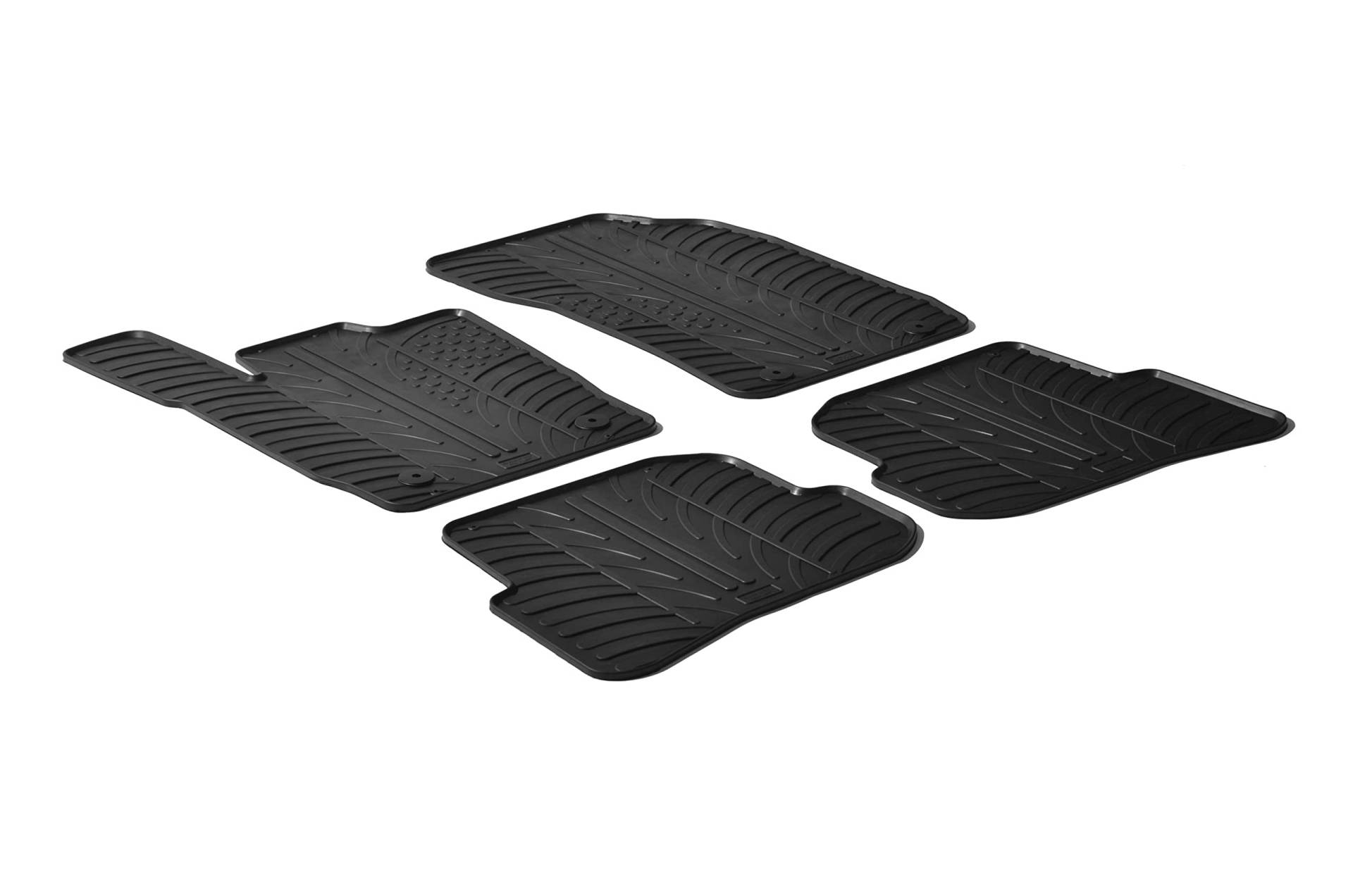 AROBA GL0244 Design Gummi Fußmatten kompatibel mit Audi A1 & S1 BJ. 07.2010-11.2018 erhöhter Rand 4 tlg Farbe Schwarz Gummimatten Automatten passgenau von Aroba