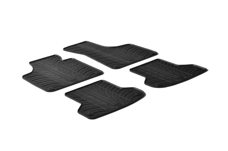 AROBA GL0246 Design Gummi Fußmatten kompatibel mit Audi A3 und A3 Sportback (8P), S3, RS3 BJ. 05.2003-11.2012 erhöhter Rand 4 TLG Farbe Schwarz Gummimatten Automatten passgenau von AROBA