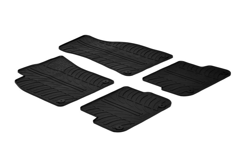 AROBA GL0247 Design Gummi Fußmatten kompatibel mit Audi A6 Limousine, S6, RS6 Limousine BJ. 04.2004-10.2011 erhöhter Rand 4 TLG Farbe Schwarz Gummimatten Automatten passgenau von AROBA