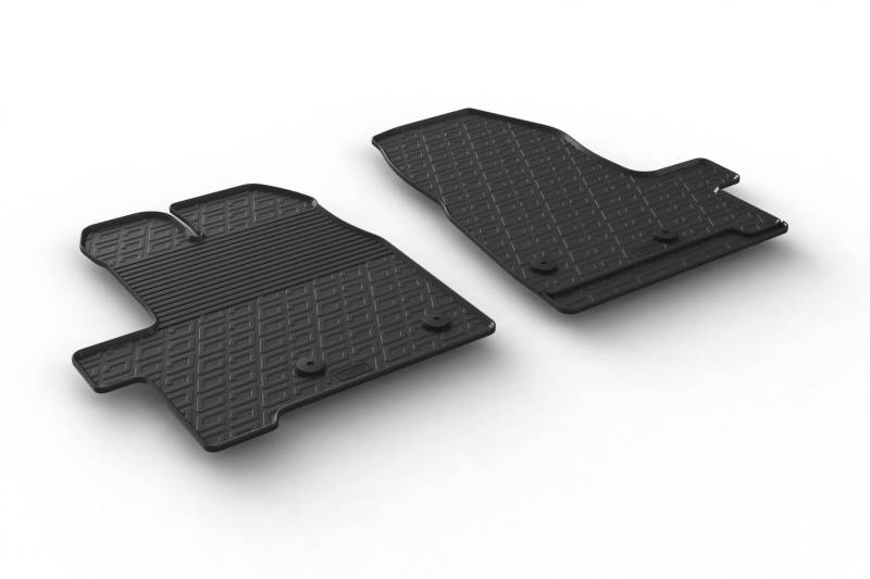 AROBA GL0279 Design Gummi Fußmatten kompatibel mit Ford Transit Custom Doppelkabine & Kastenwagen ab BJ. 01.2012> erhöhter Rand 2tlg Farbe Schwarz Gummimatten Automatten passgenau von AROBA