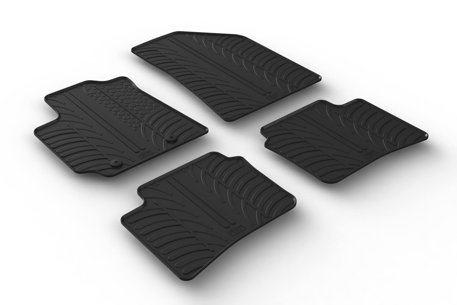 AROBA GL0417 Design Gummi Fußmatten kompatibel mit Hyundai i10 ab BJ. 02.2020> erhöhter Rand 4 TLG Farbe Schwarz Gummimatten Automatten passgenau von AROBA