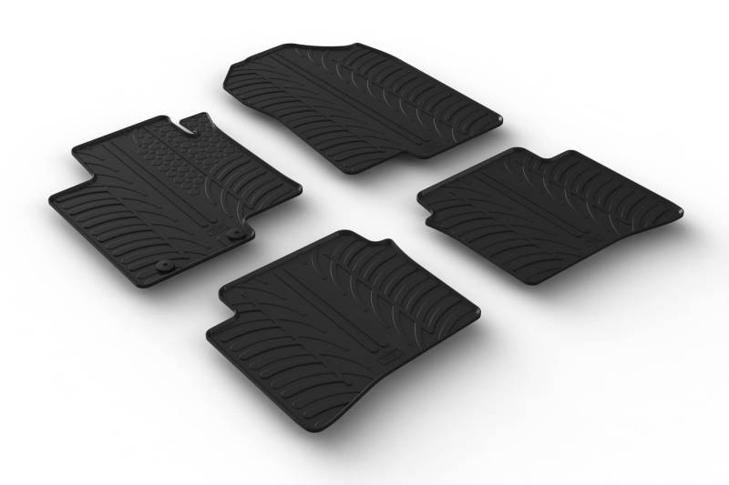 AROBA GL0420 Design Gummi Fußmatten kompatibel mit Hyundai i20 ab BJ. 10.2020> erhöhter Rand 4 tlg Farbe Schwarz Gummimatten Automatten passgenau von AROBA