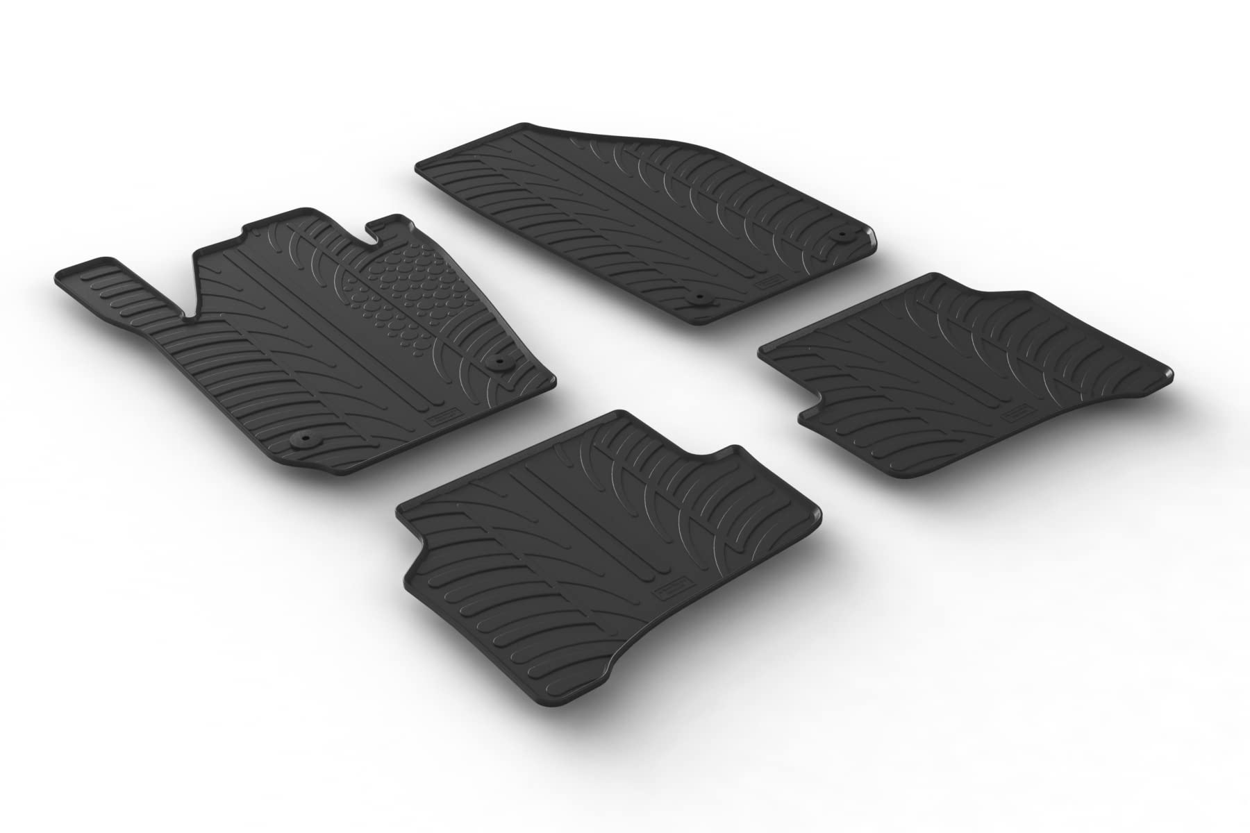 AROBA GL0473 Design Gummi Fußmatten kompatibel mit Skoda Fabia Combi (Kombi) BJ. 02.2015-11.2021 erhöhter Rand 4 TLG Farbe Schwarz Gummimatten Automatten passgenau von AROBA