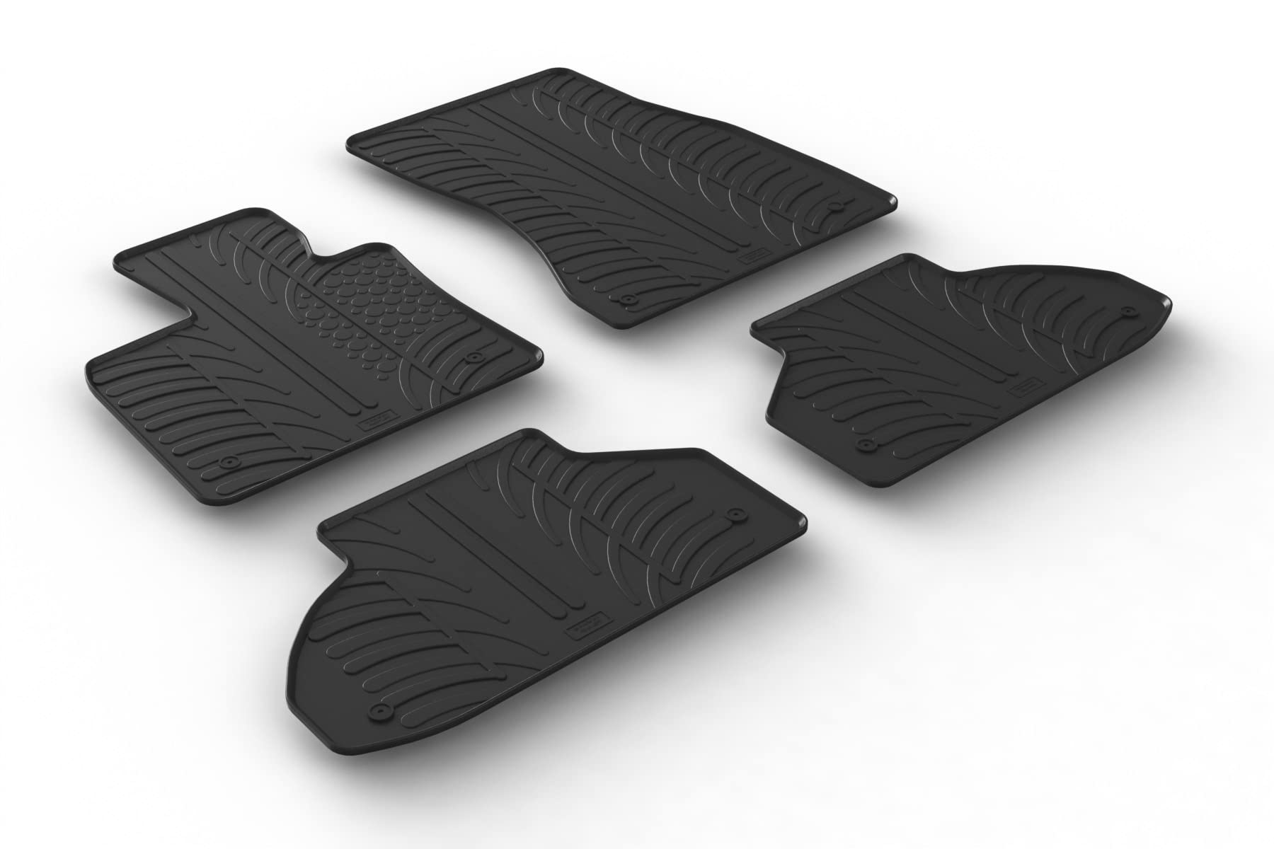 AROBA GL0493 Design Gummi Fußmatten kompatibel mit BMW X6 F16, X6M F86, M50d BJ. 12.2014-10.2019 erhöhter Rand 4 tlg Farbe Schwarz Gummimatten Automatten passgenau von AROBA