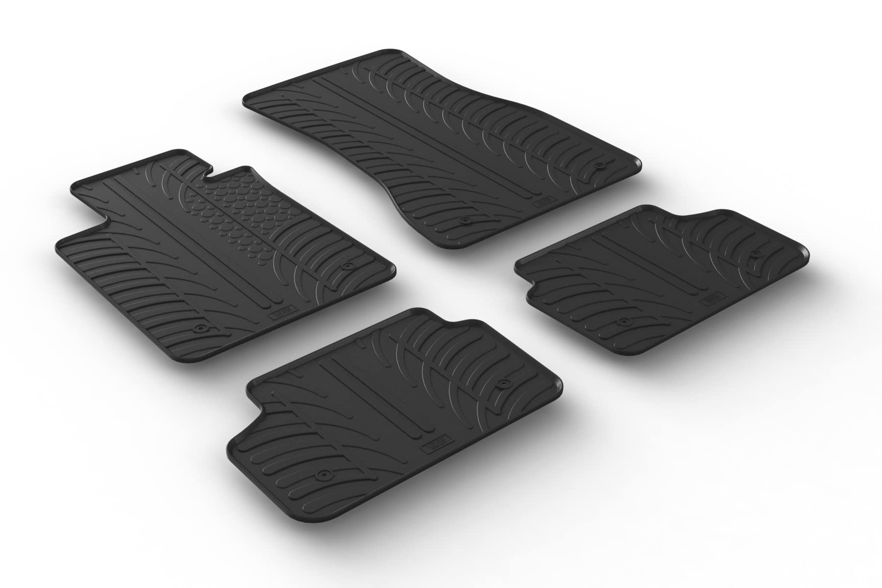 AROBA GL0497 Design Gummi Fußmatten kompatibel mit BMW 5er & M5 G30 G31 F90 ab BJ. 10.2016> erhöhter Rand 4 tlg Farbe Schwarz Gummimatten Automatten passgenau von Aroba