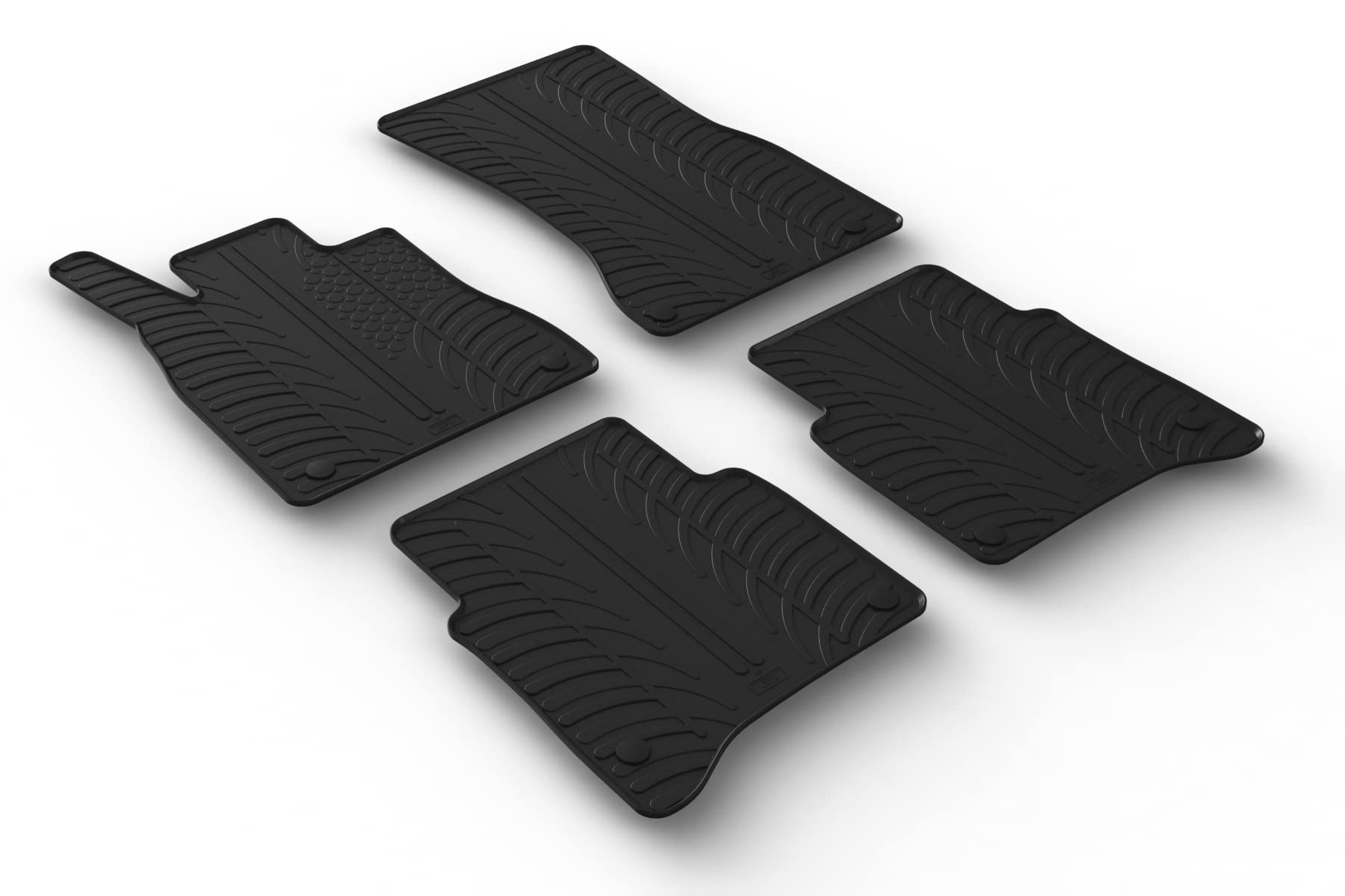 AROBA GL0513 Design Gummi Fußmatten kompatibel mit Mercedes S Klasse V223 ab BJ. 09.2020> erhöhter Rand 4 TLG Farbe Schwarz Gummimatten Automatten passgenau von AROBA