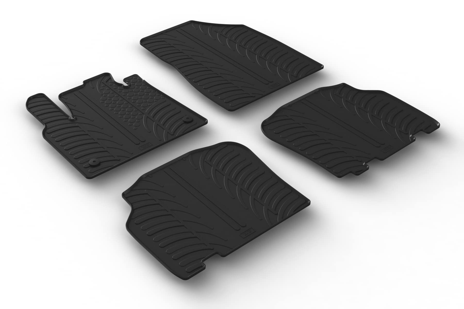 AROBA GL0515 Design Gummi Fußmatten kompatibel mit Mercedes Citan Tourer (Personenwagen) ab BJ. 08.2021> erhöhter Rand 4 TLG Farbe Schwarz Gummimatten Automatten passgenau von AROBA