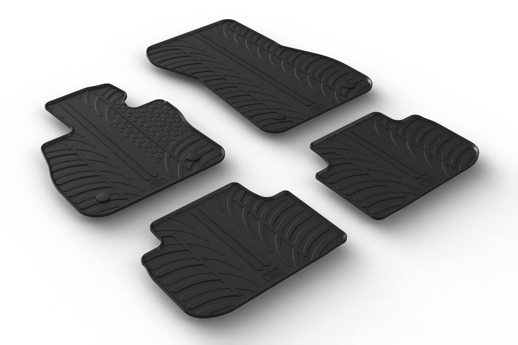 AROBA GL0541 Design Gummi Fußmatten kompatibel mit BMW 2er Gran Coupe F44 ab BJ. 03.2020> erhöhter Rand 4 TLG Farbe Schwarz Gummimatten Automatten passgenau von AROBA