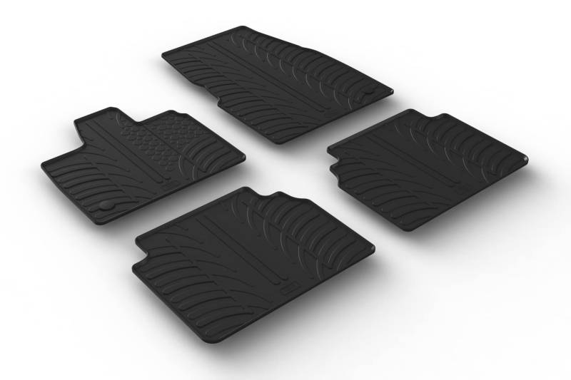 AROBA GL0542 Design Gummi Fußmatten kompatibel mit BMW i3 und i3s ab BJ. 10.2013> erhöhter Rand 4 TLG Farbe Schwarz Gummimatten Automatten passgenau von AROBA