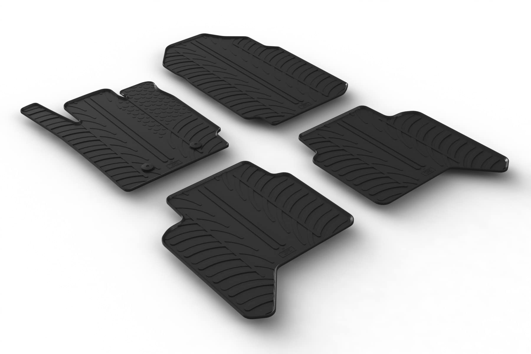 AROBA GL0565 Design Gummi Fußmatten kompatibel mit Ford Ranger & Ranger Raptor ab BJ. 12.2011> erhöhter Rand 4 tlg Farbe Schwarz Gummimatten Automatten passgenau von Aroba