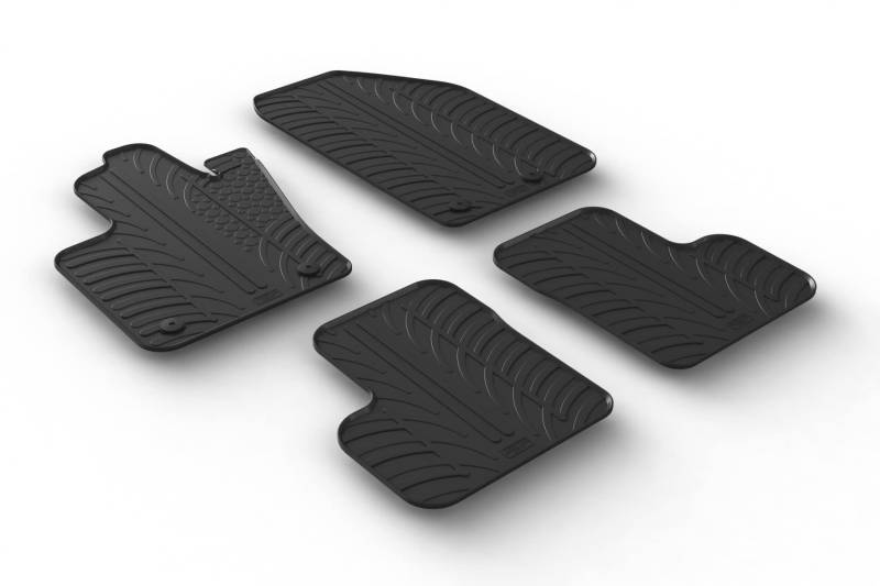 AROBA GL0576 Design Gummi Fußmatten kompatibel mit Fiat 500X ab BJ. 01.2015> erhöhter Rand 4 tlg Farbe Schwarz Gummimatten Automatten passgenau von AROBA