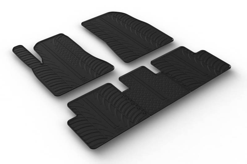 AROBA GL0644 Design Gummi Fußmatten kompatibel mit Tesla Model 3 Facelift BJ. 12.2020-09.2023 erhöhter Rand 5 TLG Farbe Schwarz Gummimatten Automatten passgenau von AROBA