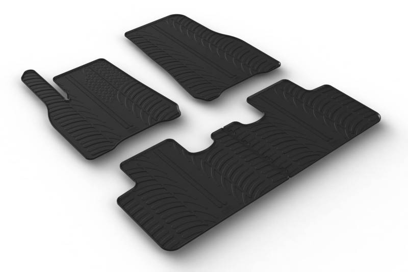 AROBA GL0645 Design Gummi Fußmatten kompatibel mit Tesla Model Y ab BJ. 03.2020> erhöhter Rand 4 TLG Farbe Schwarz Gummimatten Automatten passgenau von AROBA