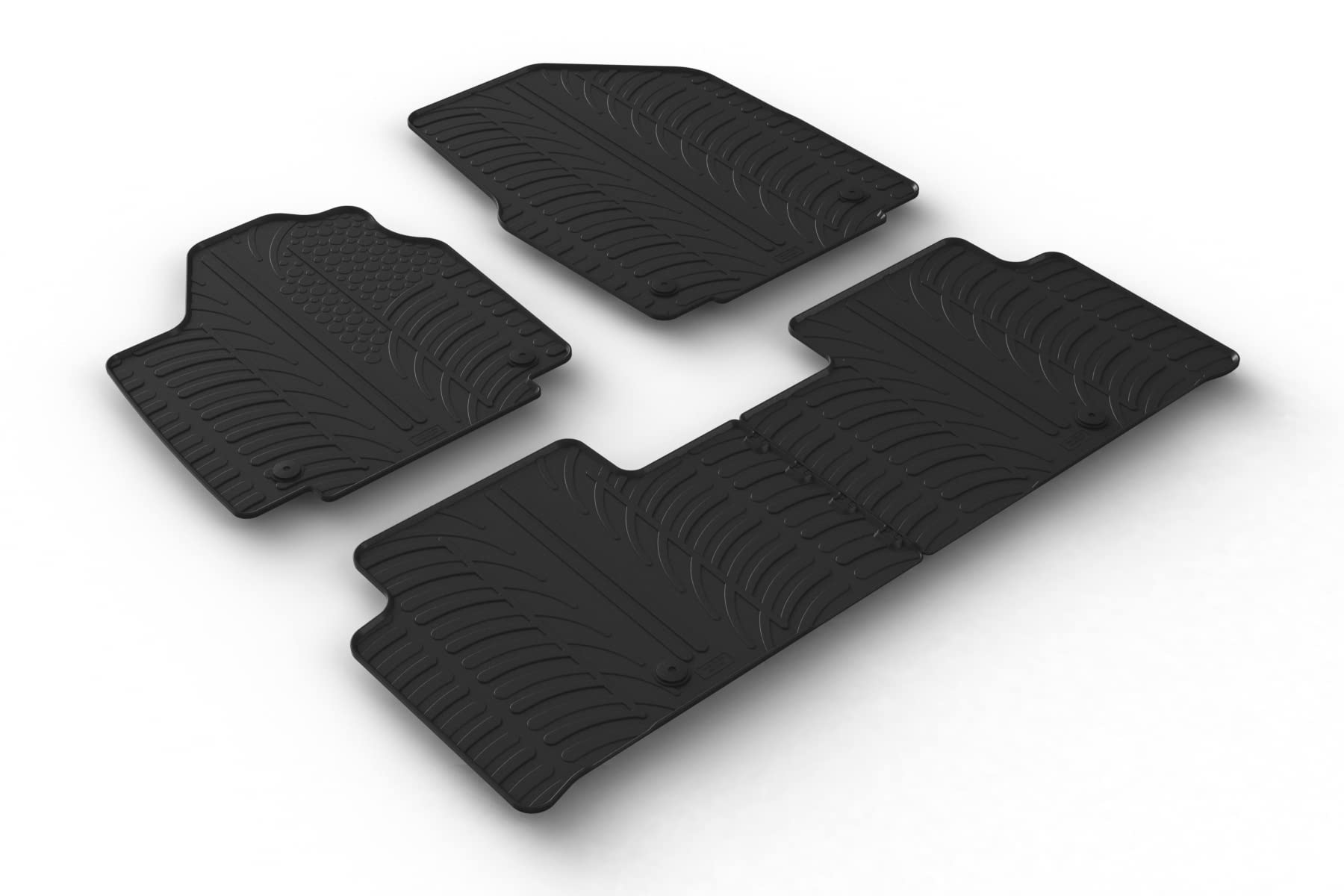 AROBA GL0865 Design Gummi Fußmatten kompatibel mit Kia EV6 ab BJ. 05.2021> erhöhter Rand 4 tlg Farbe Schwarz Gummimatten Automatten passgenau von Aroba
