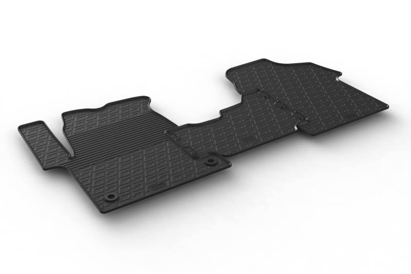 AROBA GL0918T Design Gummi Fußmatten kompatibel mit Toyota Proace Kastenwagen ab BJ. 05.2016> erhöhter Rand 3 TLG Farbe Schwarz Gummimatten Automatten passgenau von AROBA