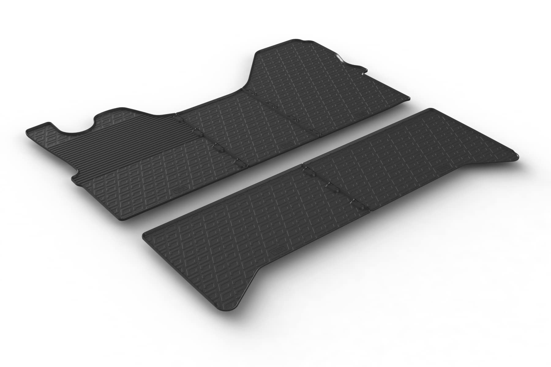 AROBA GL0919 Design Gummi Fußmatten kompatibel mit Iveco Daily HD Doppelkabine ab BJ. 2014> erhöhter Rand 5 TLG Farbe Schwarz Gummimatten Automatten passgenau von AROBA