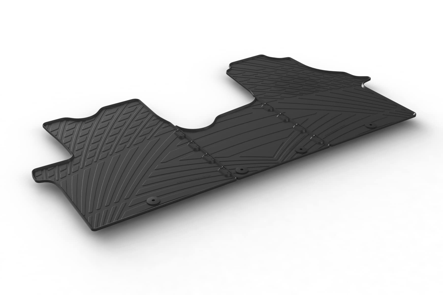 AROBA GL0927 Design Gummi Fußmatten kompatibel mit Opel Vivaro B Kastenwagen BJ. 06.2014-06.2019 erhöhter Rand 3 TLG Farbe Schwarz Gummimatten Automatten passgenau von AROBA