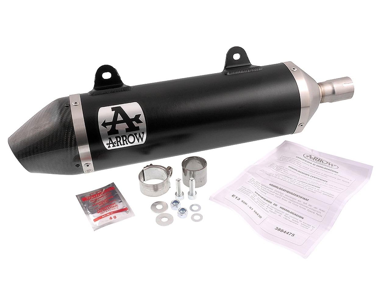 ARROW THUNDER ALUMINIUM DARK" SILENCER WITH CARBY END CAP" UM DSR 125 EX/MALAGUTI XSM-XTM 125 HOMOLO.DARK ALUMINIUM THUNDER SIL. WITH CARBON ENDCAP WITH WELDED LINK PIPE ARROW THUNDER ALUMINIUM DARK" SILENCER WITH CARBY END CAP" UM DSR 125 EX/MALAGUTI XSM-XTM 125 HOMOLO.DARK ALUMINIUM THUNDER SIL. WITH CARBON ENDCAP WITH WELDED LINK PIPE von MOTOTOPGUN