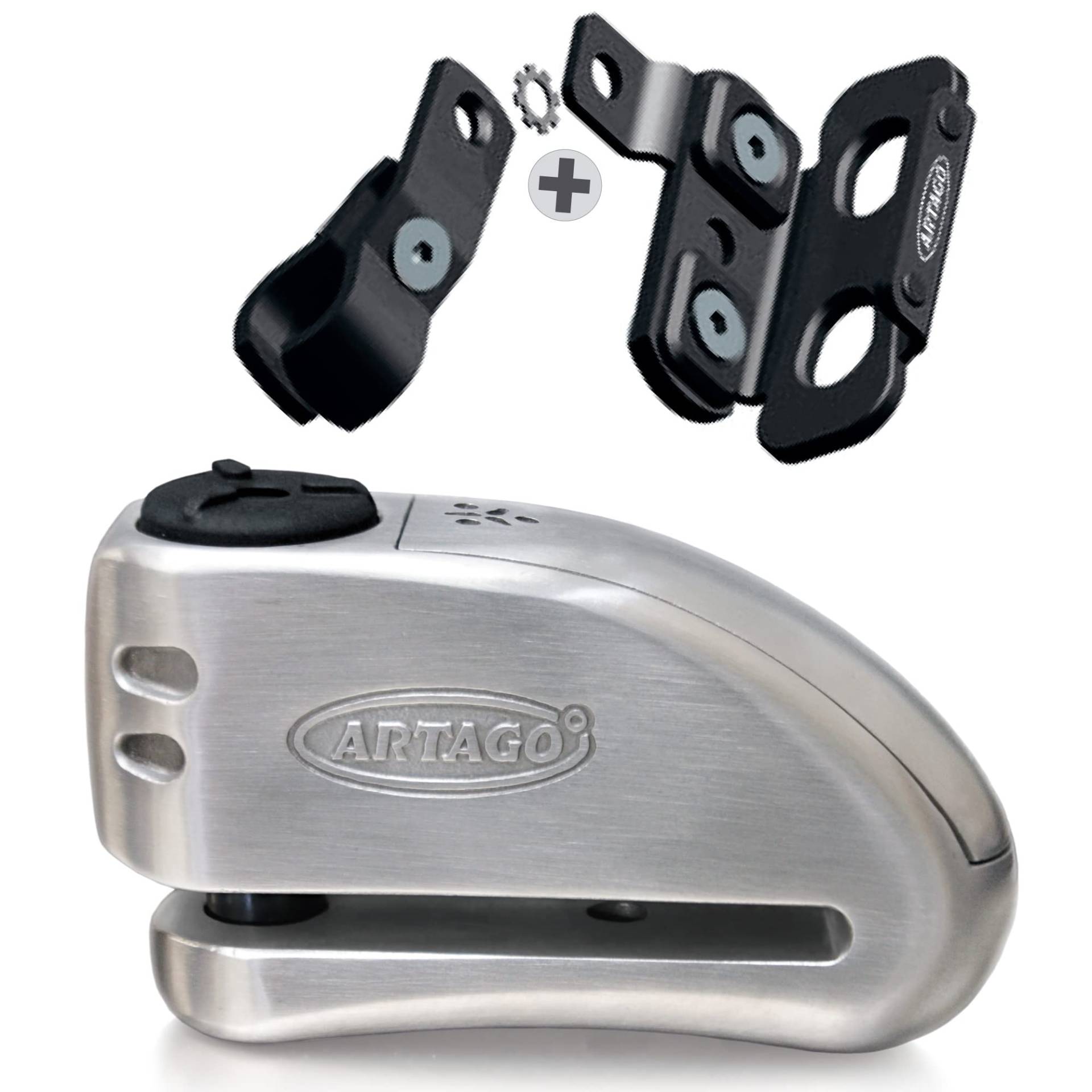 ARTAGO 32S4 Pack Bremsscheibenschloss mit Alarm 120db Hohe Sicherheit + Halterung für Honda CRF 1000L Africa Twin, SRA Homologiert ARTAGO 32S4 Pack Bremsscheibenschloss mit Alarm 120db Hohe Sicherheit + Halterung für Honda CRF 1000L Africa Twin, SRA Homologiert von Artago