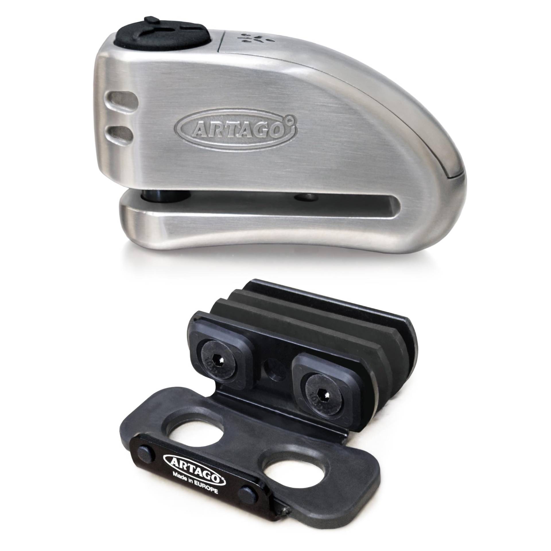Artago 32S6 Pack Bremsscheibenschloss mit Alarm 120db Hohe Sicherheit + Halterung für Yamaha MT-09 und Tracer 900, SRA Homologiert Artago 32S6 Pack Bremsscheibenschloss mit Alarm 120db Hohe Sicherheit + Halterung für Yamaha MT-09 und Tracer 900, SRA Homologiert von Artago