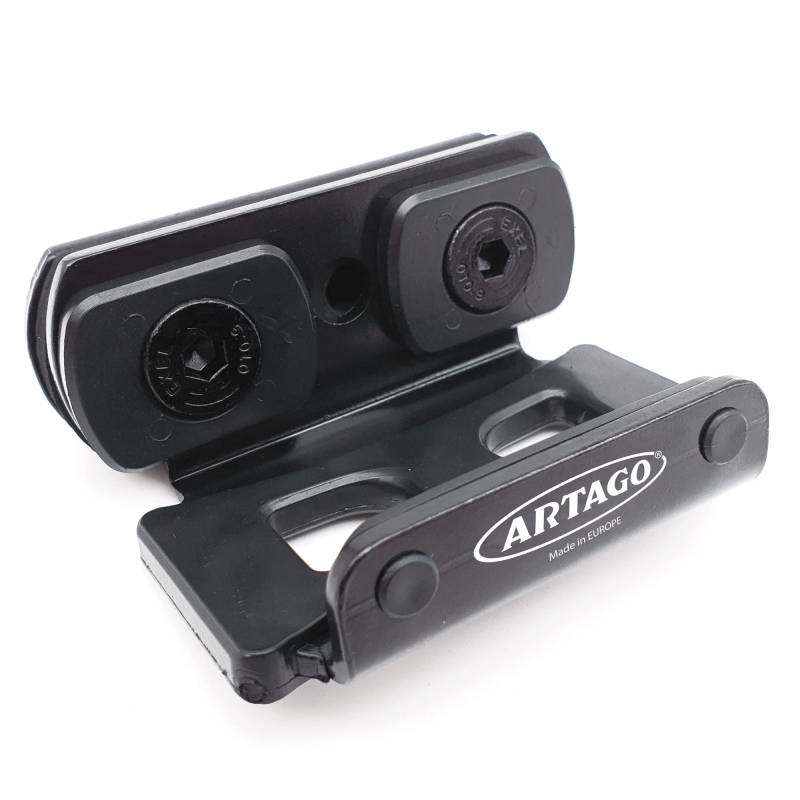 Artago K400 Universal Halterung für Motorrad Bremsscheibenschloss 30X14 und 30X10, zur Befestigung an Fußrasten-V-Bars von Artago