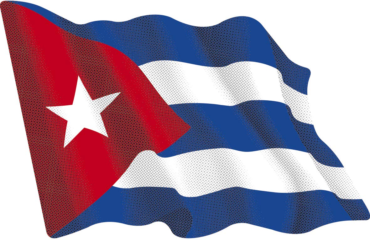 Artimagen Aufkleber, Flagge, Kuba, gewellt, klein, 65 x 50 mm. von Artimagen