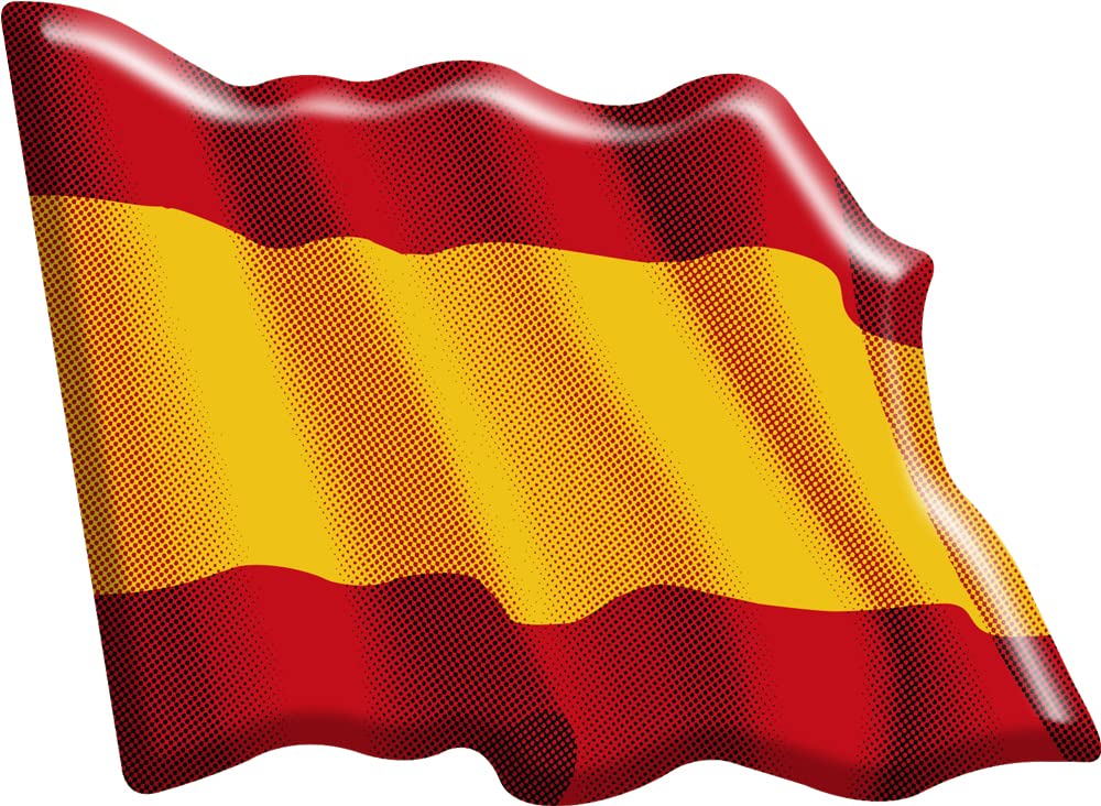 Artimagen Aufkleber, Flagge, Spanien, ohne Wappen aus Harz, 65 x 48 mm. von Artimagen