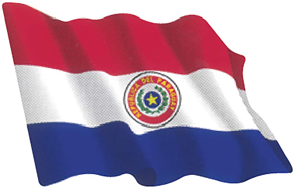 Artimagen Aufkleber, Flagge Paraguay, gewellt, klein, 65 x 50 mm. von Artimagen