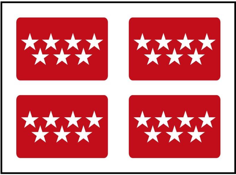 Artimagen Aufkleber Flagge, rechteckig, 4 Stück Madrid 30 x 18 mm pro Stück. von Artimagen