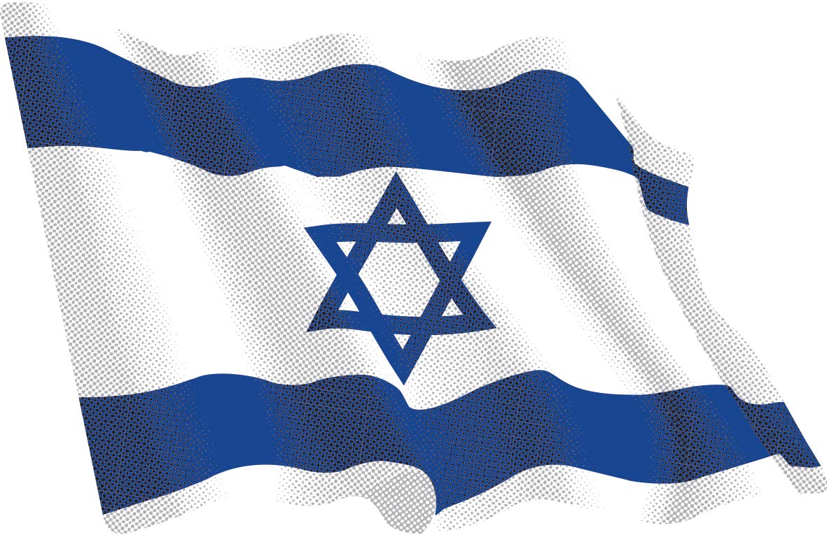Artimagen Aufkleber Flagge Wellen Israel Medium 80 x 60 mm von Artimagen