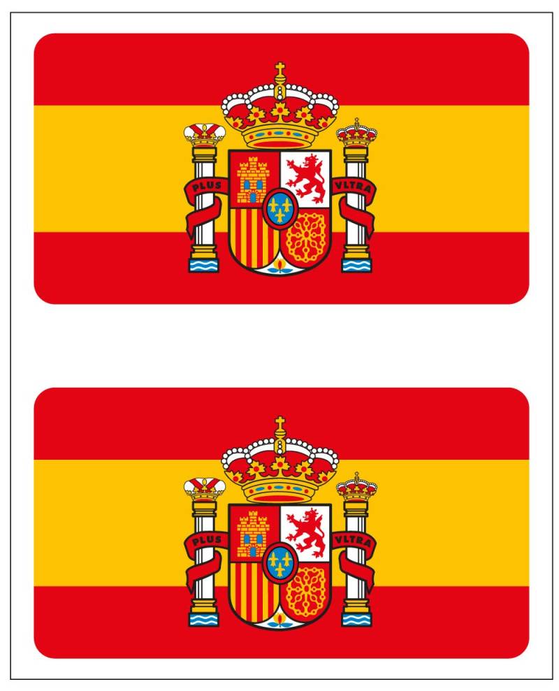 Artimagen Aufkleber Flagge rechteckig 2 Stück Spanien mit Wappen 48 x 26 mm. von Artimagen