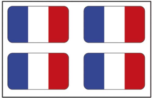 Artimagen Aufkleber Flagge rechteckig Frankreich 4 Stück 30 x 18 mm / Stück. von Artimagen