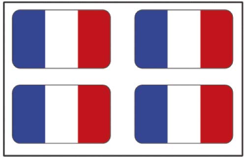 Artimagen Aufkleber Flagge rechteckig Frankreich 4 Stück 30 x 18 mm / Stück. von Artimagen