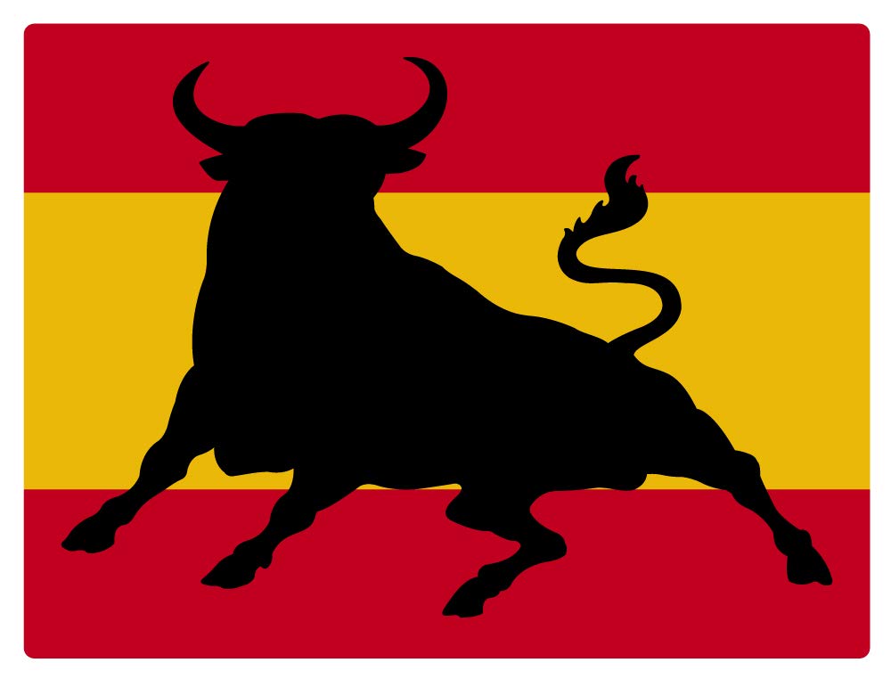 Artimagen Aufkleber Flagge rechteckig Stier Spanien 60 x 40 mm Linke Sicht von Artimagen