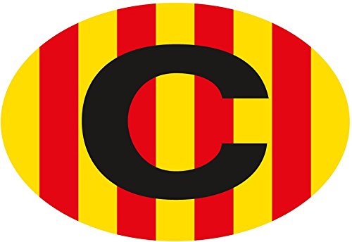 Artimagen Aufkleber Katalonien Fahne Oval, groß, 100 x 80mm von Artimagen