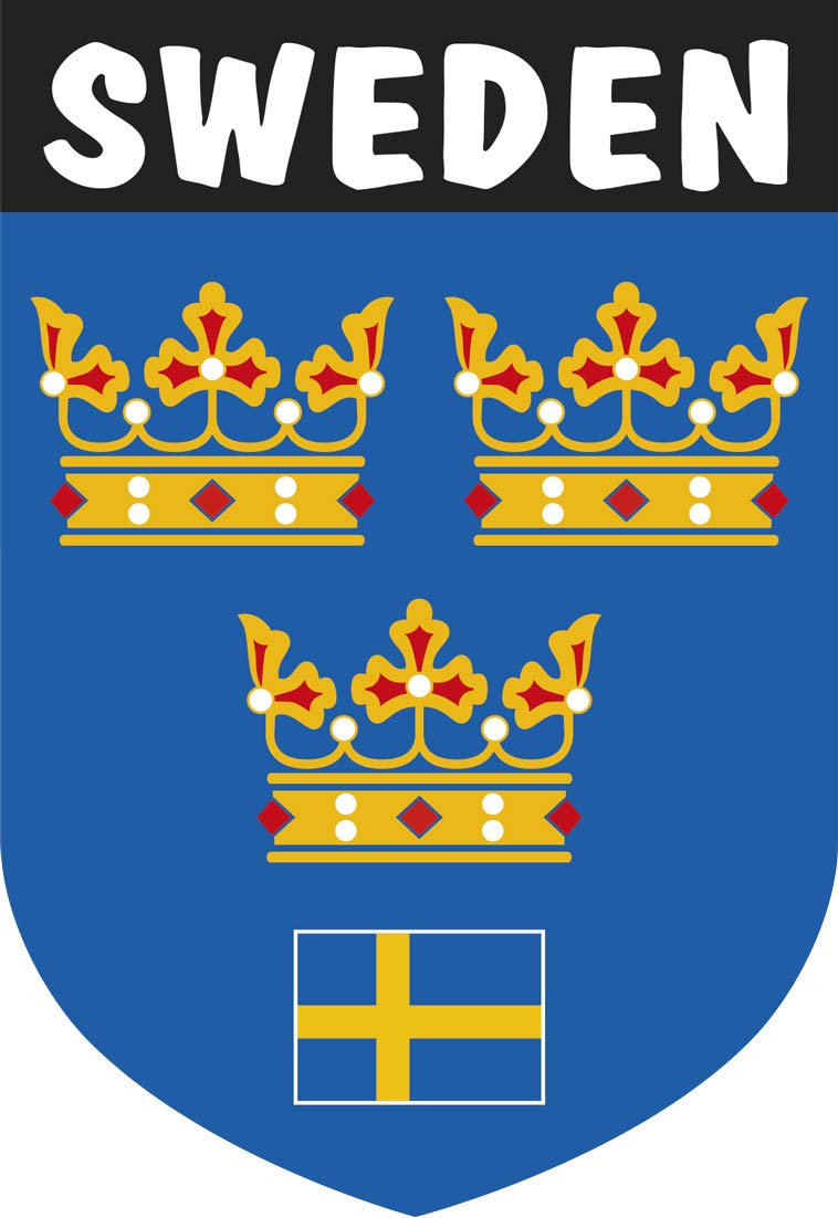 Artimagen Aufkleber Wappen Schweden 40 x 60 mm. von Artimagen
