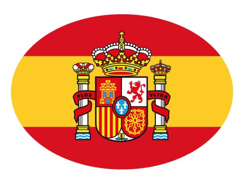 Aufkleber Flagge Oval Wappen Spanien von Artimagen