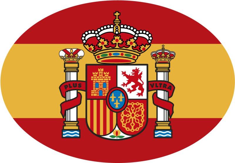 Aufkleber Flagge Oval Wappen Spanien von Artimagen