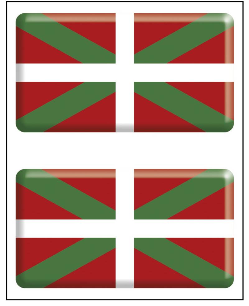 Aufkleber Flagge Rechteck 2 Stück Euskadi Harz von Artimagen